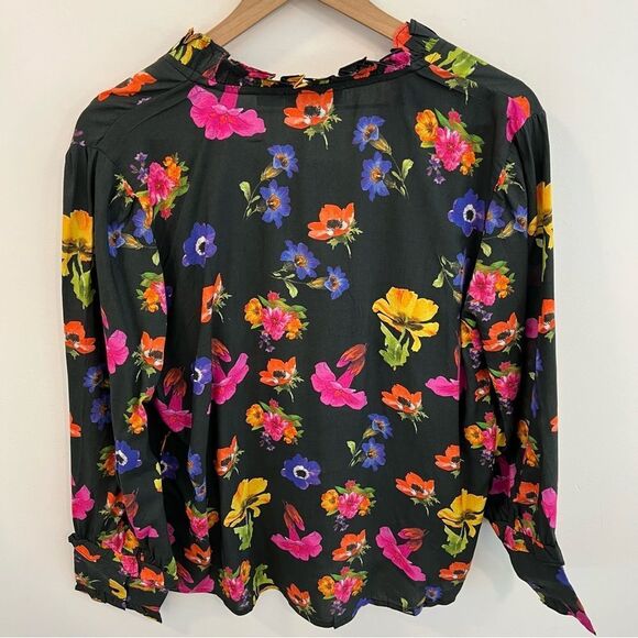 NWT Tolani Collection Women's Black Floral Button-Front Top | Size M - Picture 5 of 8